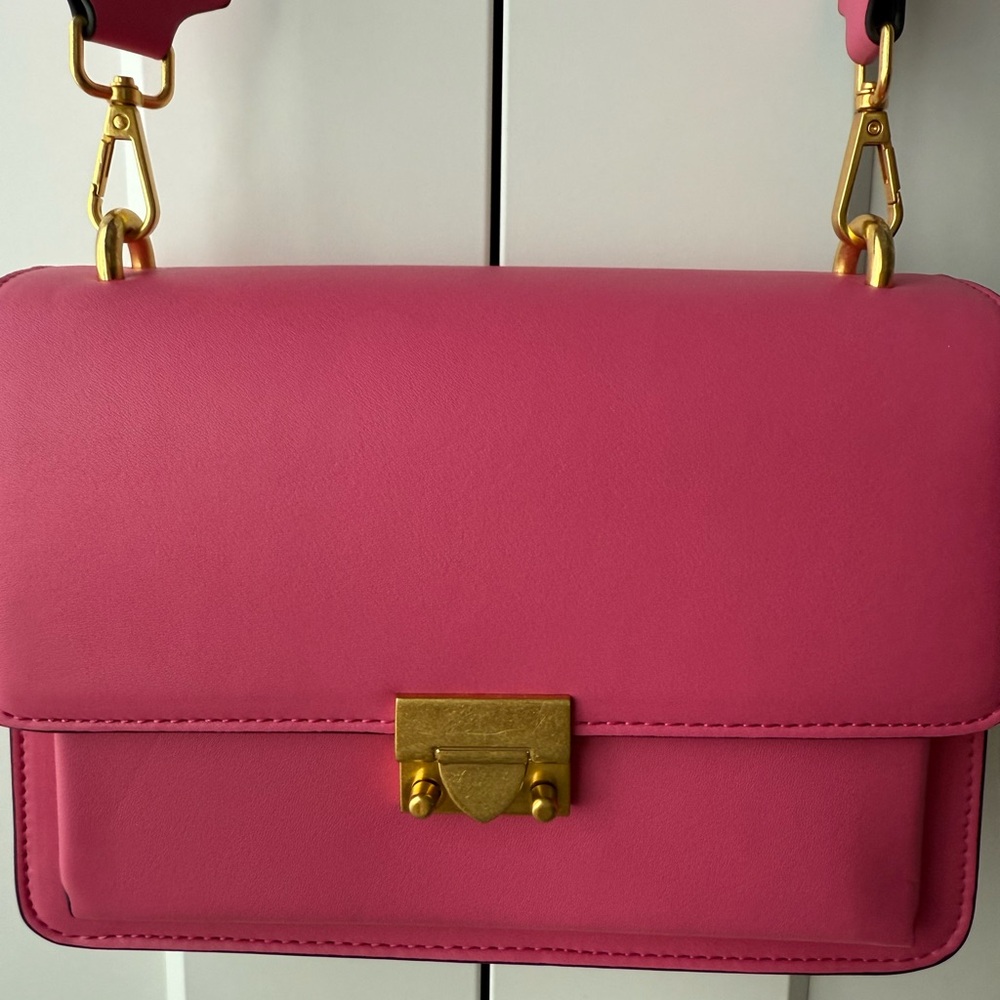 Pink Leather Shoulder Bag
